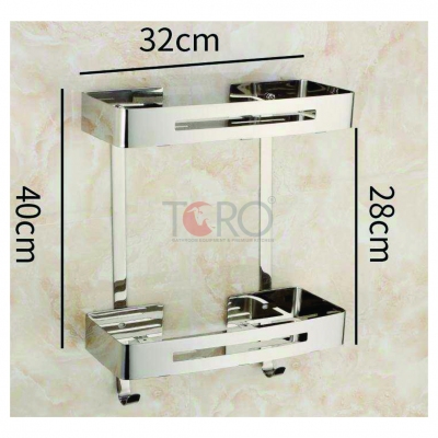 KỆ THẲNG  2 TẦNG INOX 304 T-KB15