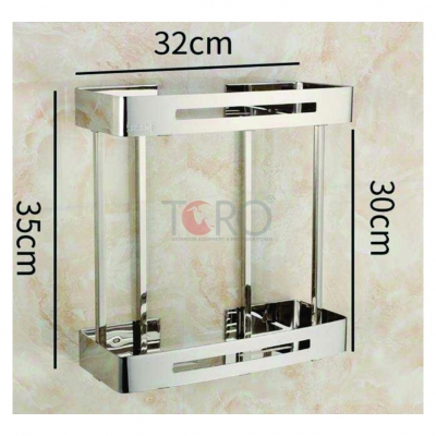 KỆ THẲNG 2 TẦNG INOX 304 T-KB16