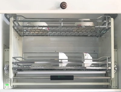 Giá kéo di động úp bát đĩa, inox bóng mạ crom cao cấp, có khay hứng nước Edel.
