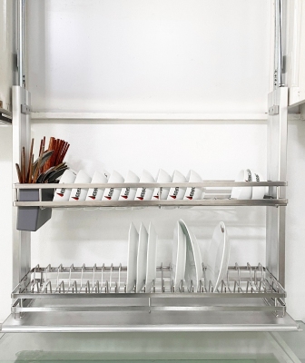 Kệ úp bát đĩa di động cảm biến tủ trên inox mờ 304 cao cấp Edel.