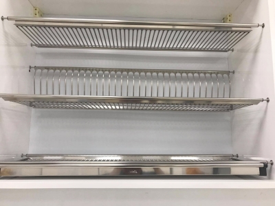 Giá để bát đĩa 3 tầng inox cao cấp có khay hứng nước Edel.