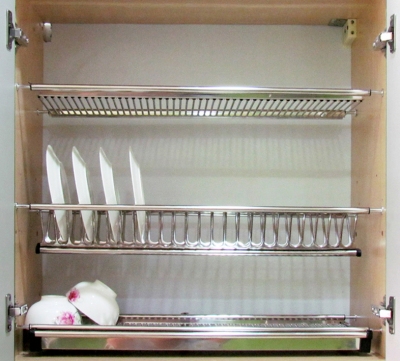 Giá để bát đĩa 3 tầng inox cao cấp có khay hứng nước Edel.