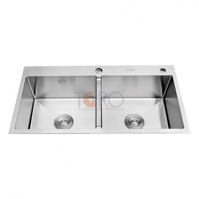 CHẬU RỬA CHÉN 2 HỘC ĐÔI + BỘ XẢ